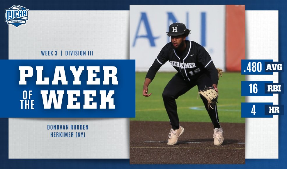 Donovan Rhoden Named NJCAA Division III Athlete of the Week